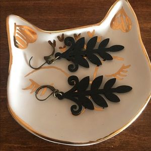 Black Wooden Pendant Earrings